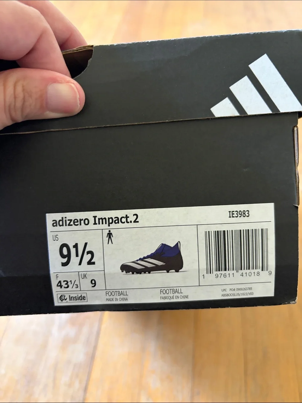 adidas Black, Blue & White Football Cleats
